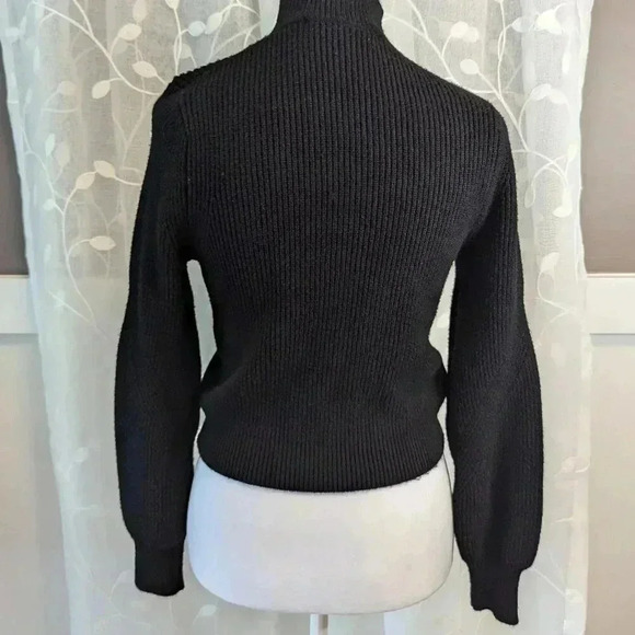 Zara Classic Black Knit Sweater, Mock Turtleneck, Size S - Picture 4 of 6
